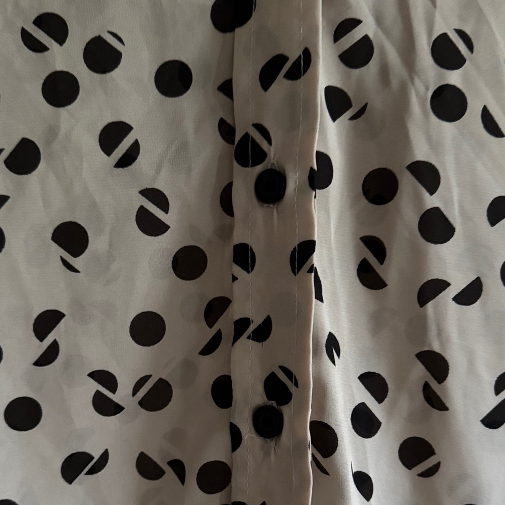 BCBGeneration Beige Polka Dot Button-Down Shirt w… - image 7